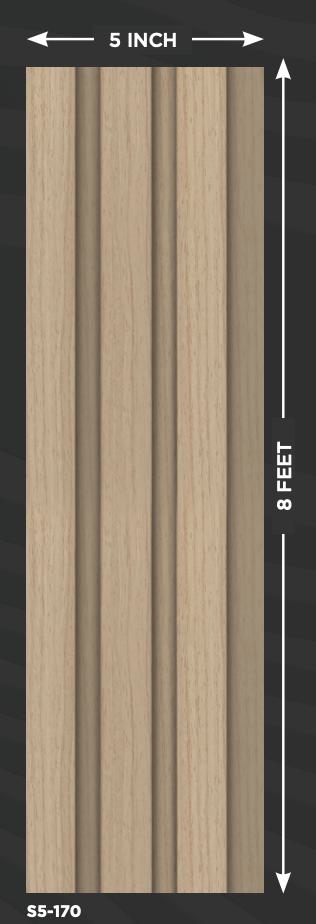 Wood Charcoal Louvers Brown 8x0.41 Ft - S5 170