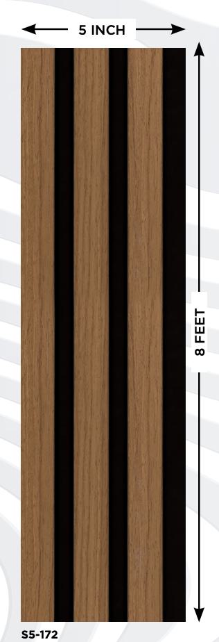 Wood Charcoal Louvers Brown 8x0.41 Ft - S5 172
