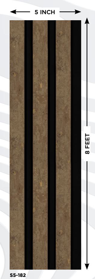 Wood Charcoal Louvers Brown 8x0.41 Ft - S5 182