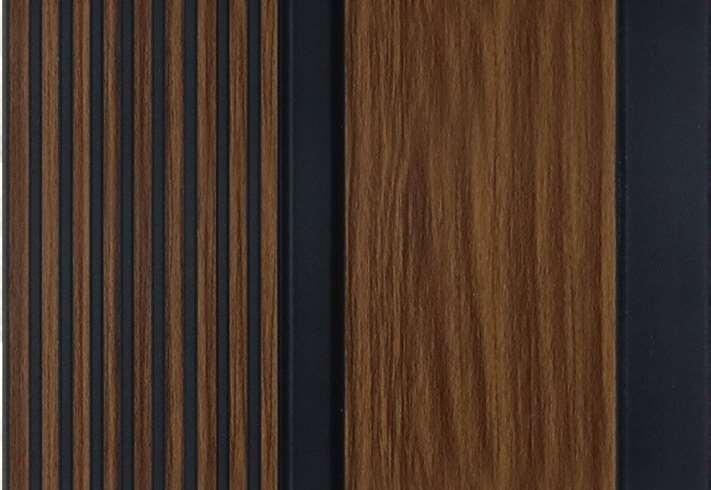 Wood Finish Brown Charcoal Louvers 9.5x0.4 Ft - Mrl 173