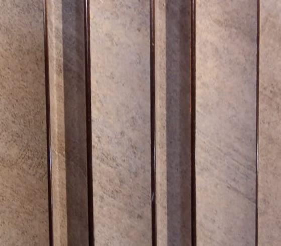 Matte Finish Charcoal Louvers Panel Wood Brown 8x0.33 Ft - X4 15003