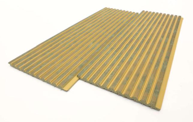 Yellow Marble Charcoal Louvers Panel & Stone 9.5x0.32 Ft - Pn 00476