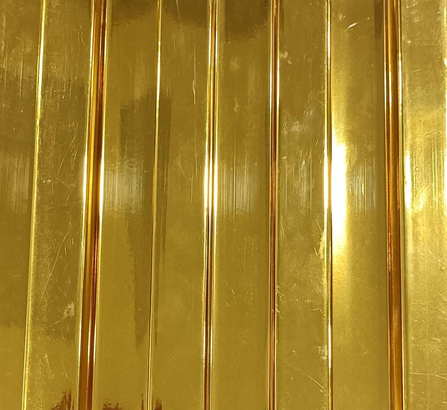 Yellow Metallic Wpc Louvers Panel 9.5x0.54 Ft - Pn 00281