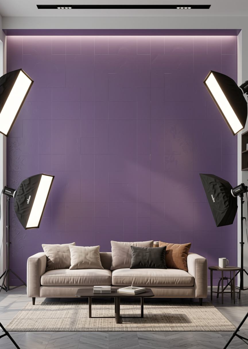Purple Texture Laminate 4x8 ft - STY-SOL-8442 — application view in a creative studio