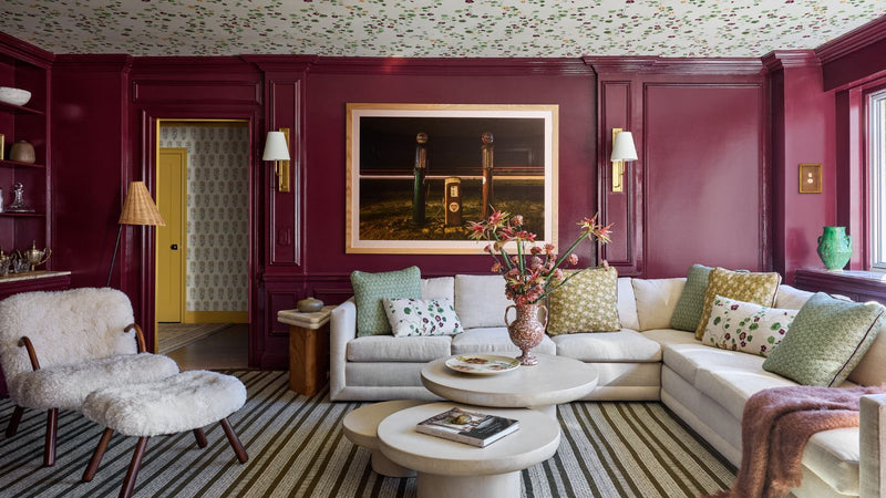 Red High Gloss Wall Panel for a Living Room Feature Wall