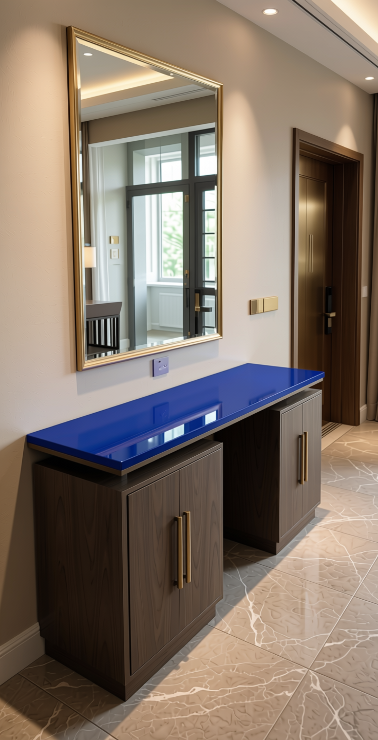 Sapphire 14016 Plain Colors Laminate 8*4 ft Mirror 1.5 mm - SAP-14016 — application view in a entrance foyer