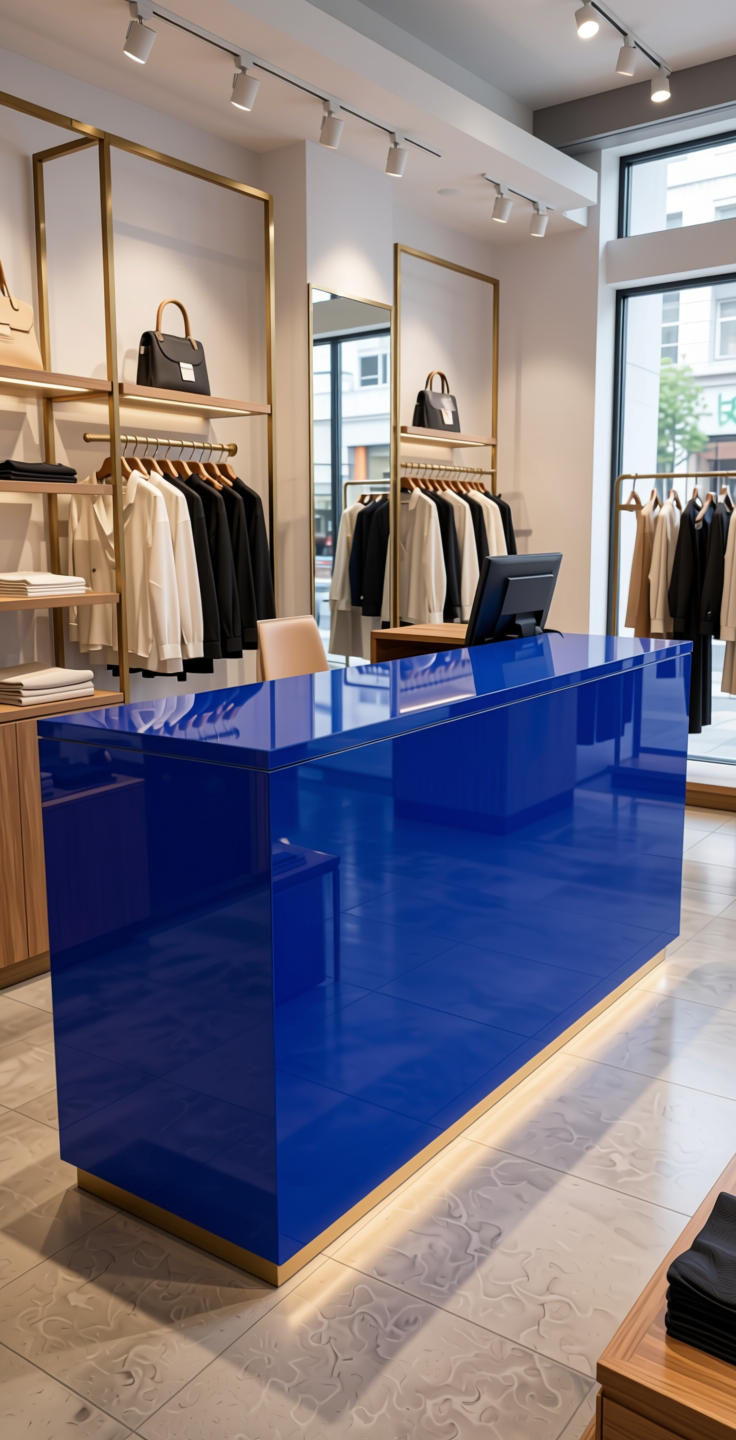 Sapphire 14021 Plain Colors Laminate 8*4 ft Mirror 1.5 mm - SAP-14021 — application view in a retail store