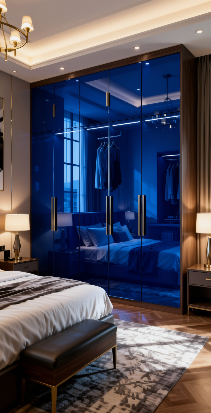 Sapphire 14122 Plain Colors Laminate 8*4 ft Mirror 1.5 mm - SAP-14122 — application view in a luxury bedroom
