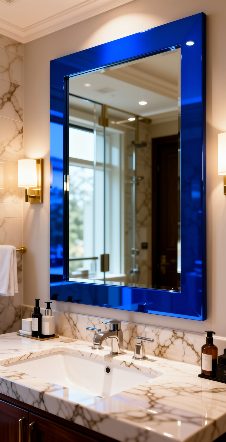 Sapphire 14314 Plain Colors Laminate 8*4 ft Mirror 1.5 mm - SAP-14314 — application view in a luxury bathroom