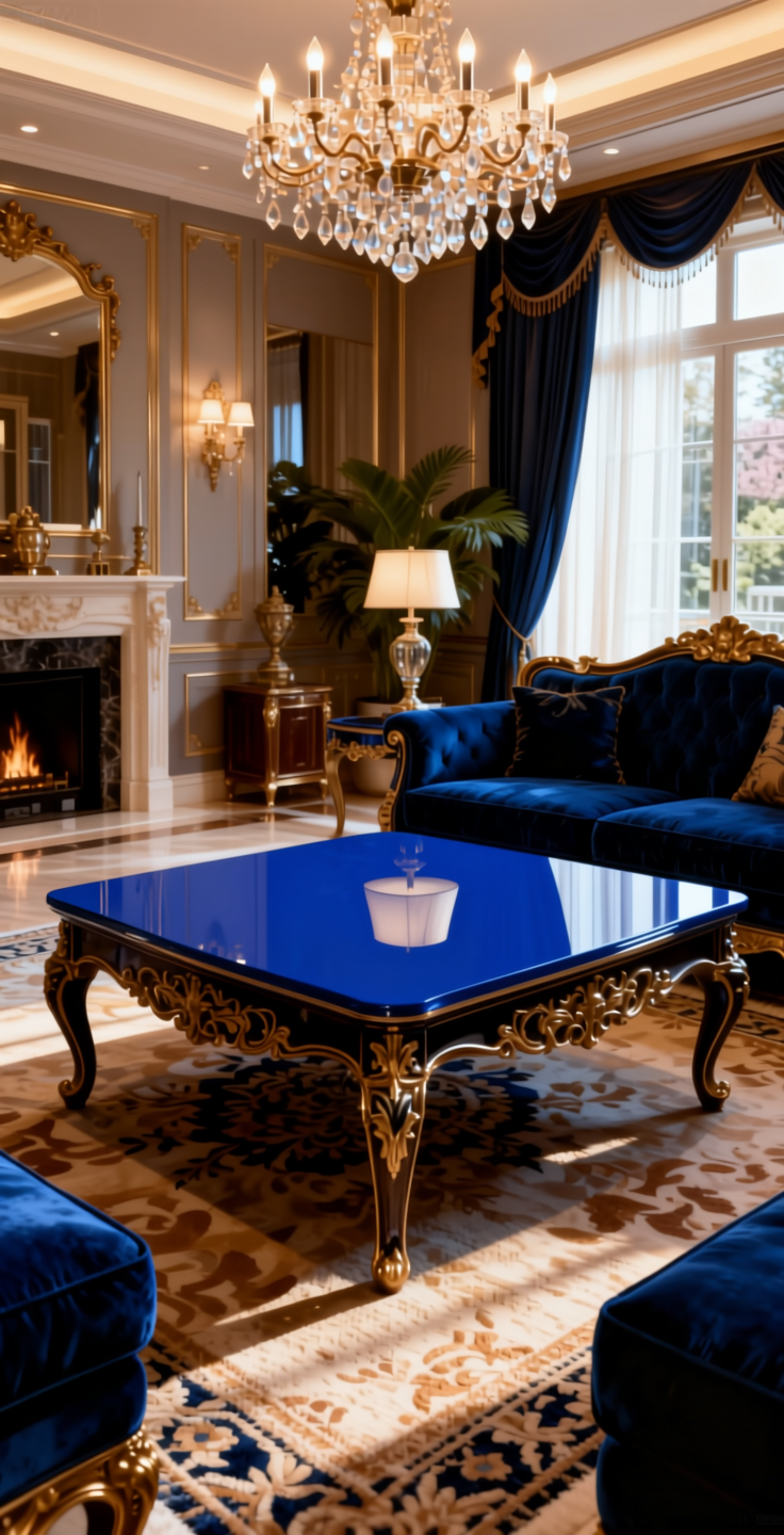 Sapphire 14523 Plain Colors Laminate 8*4 ft Mirror 1.5 mm - SAP-14523 — application view in a opulent living room