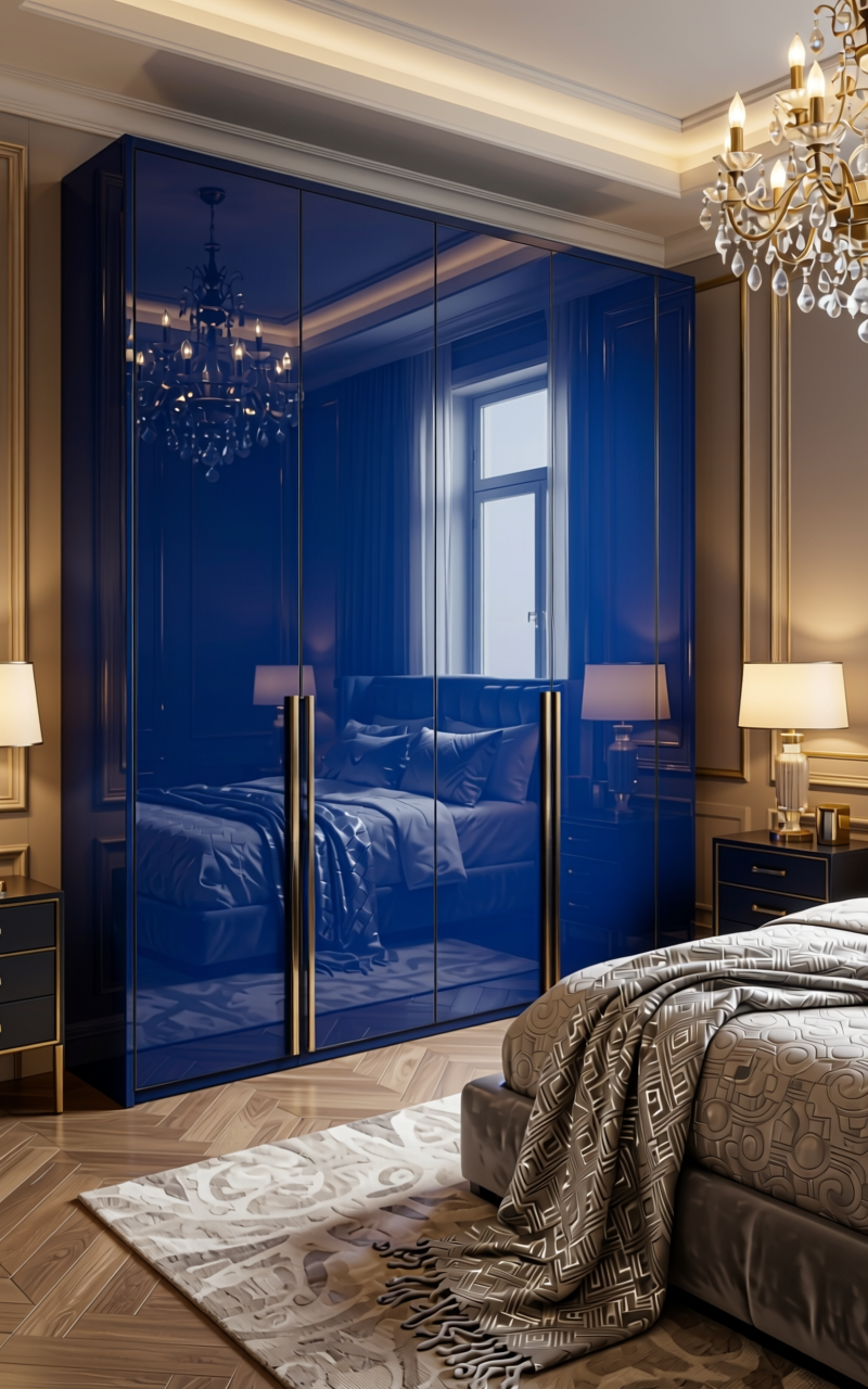 Sapphire 14705 Metallic Laminate 8*4 ft Mirror 1.5 mm - SAP-14705 — application view in a glamorous bedroom