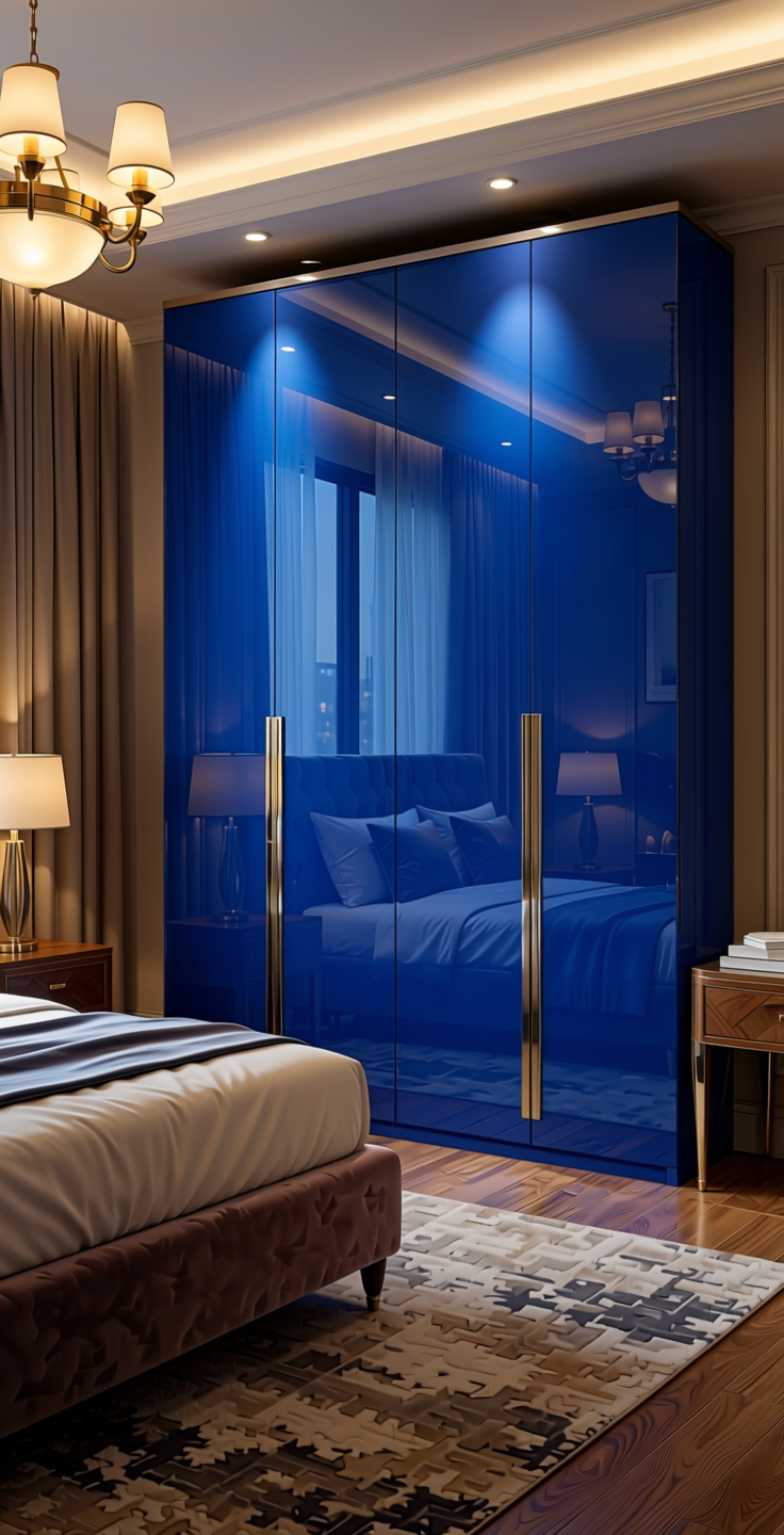 Sapphire 14813 Plain Colors Laminate 8*4 ft Mirror 1.5 mm - SAP-14813 — application view in a luxury bedroom