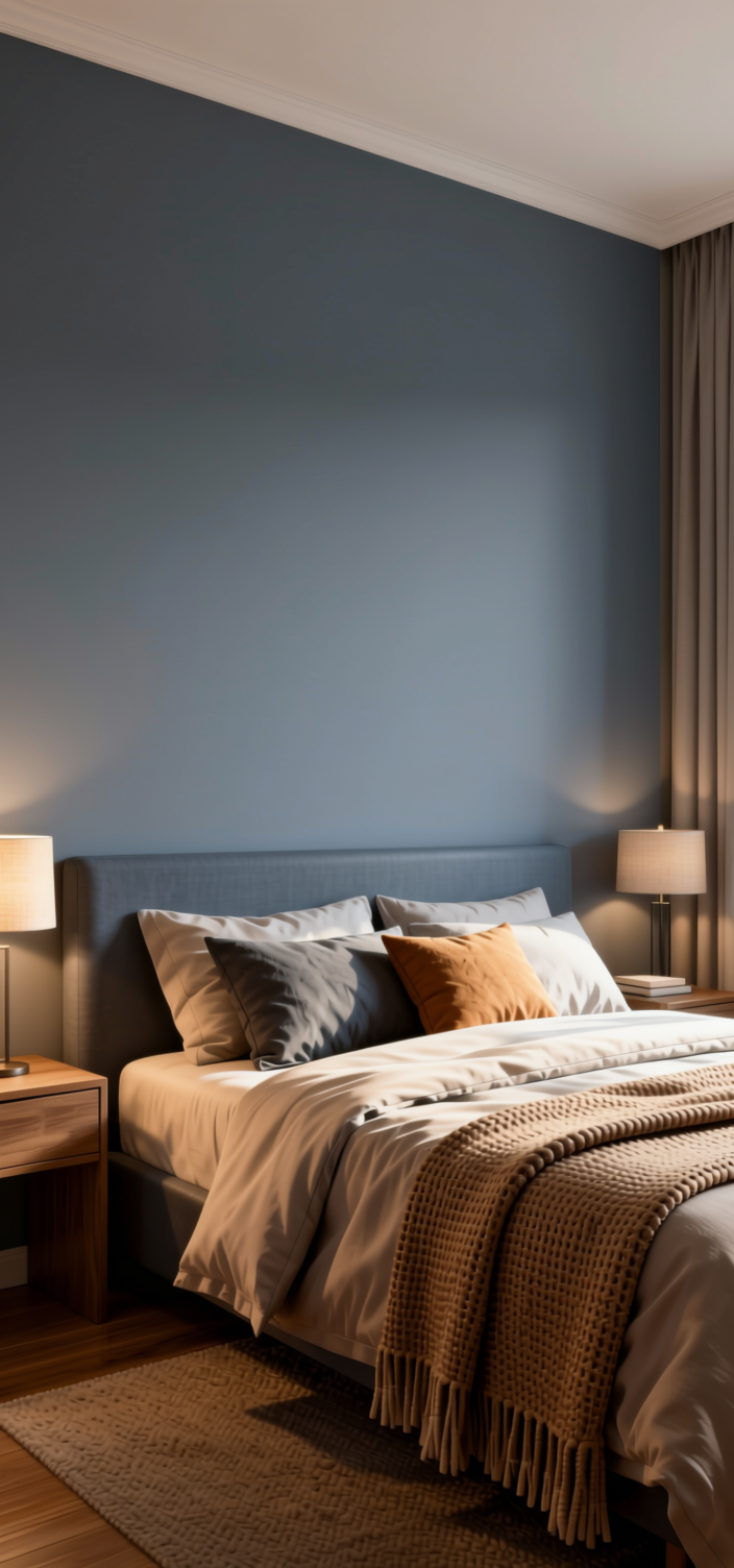 Plain Laminate 8x4 ft Super Matte 1 mm - 506 SMT — application view in a cozy bedroom
