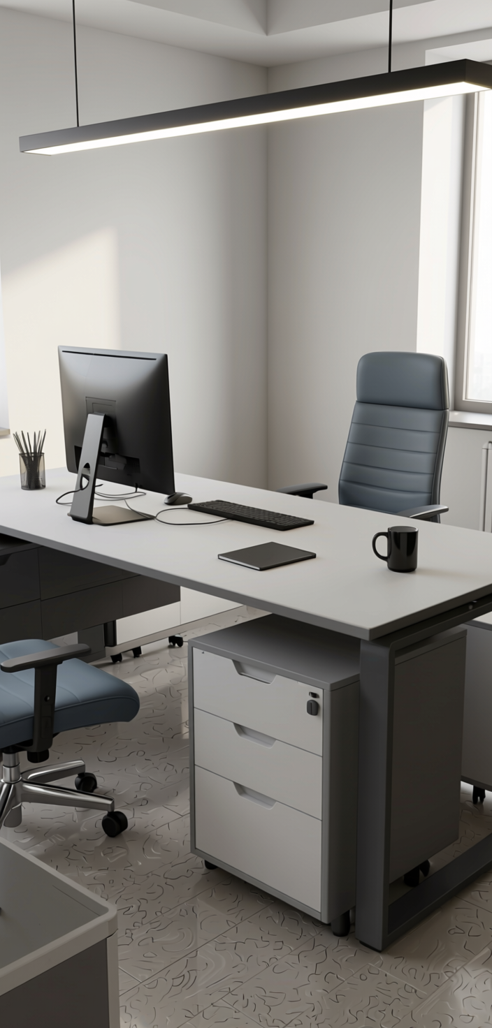 Plain Laminate 8x4 ft Super Matte 1 mm - 560 SMT — application view in a minimalist office