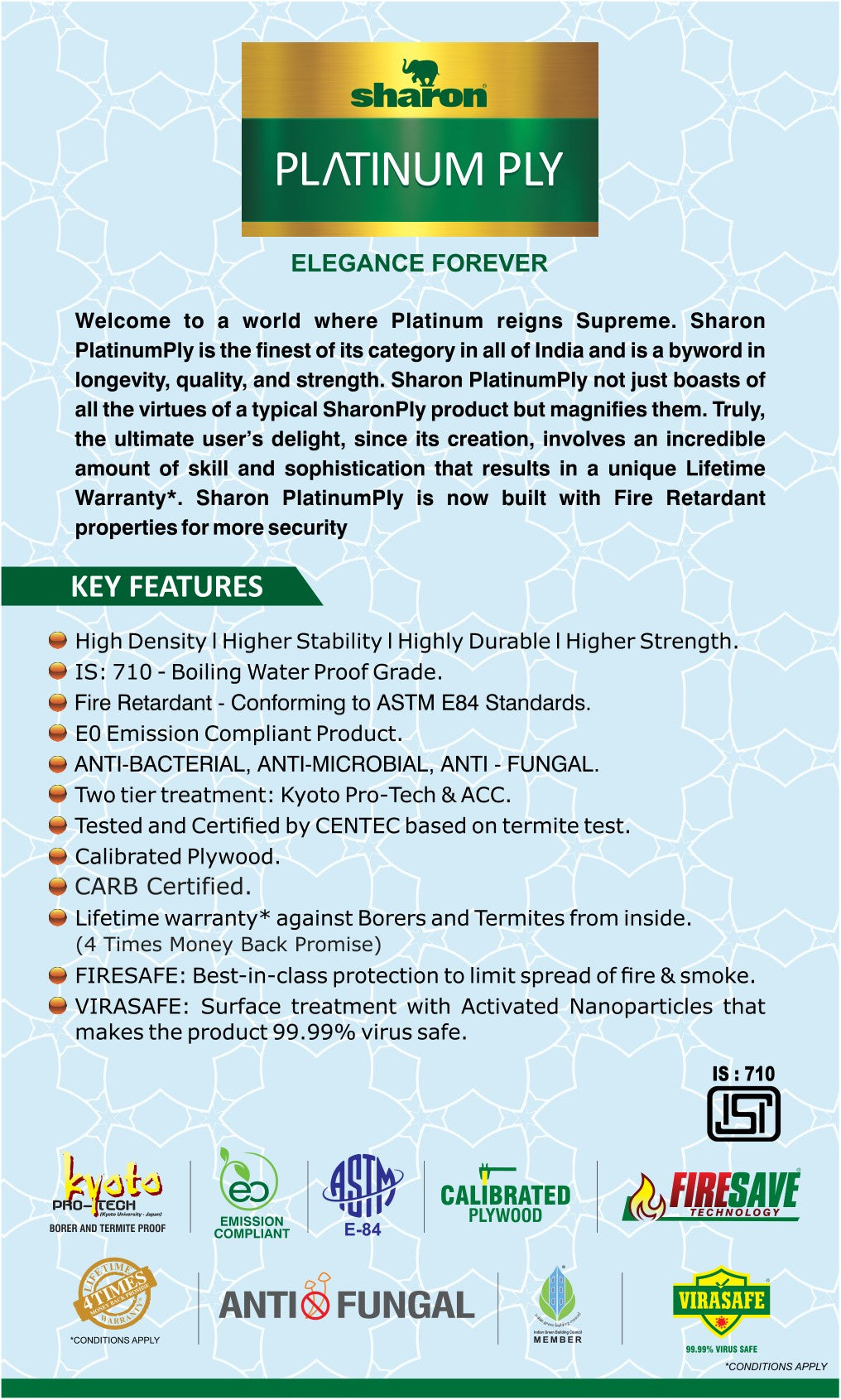 Sharon PLATINUM PLY BWP Plywood 8*4 ft 16 mm - SHR-PLA-BWP-16