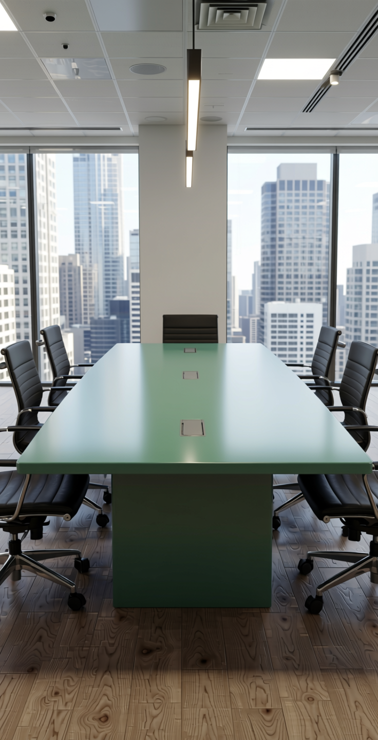 B Plain Laminate 8x4 ft High Gloss 1 mm - LM 14263 — application view in a modern office