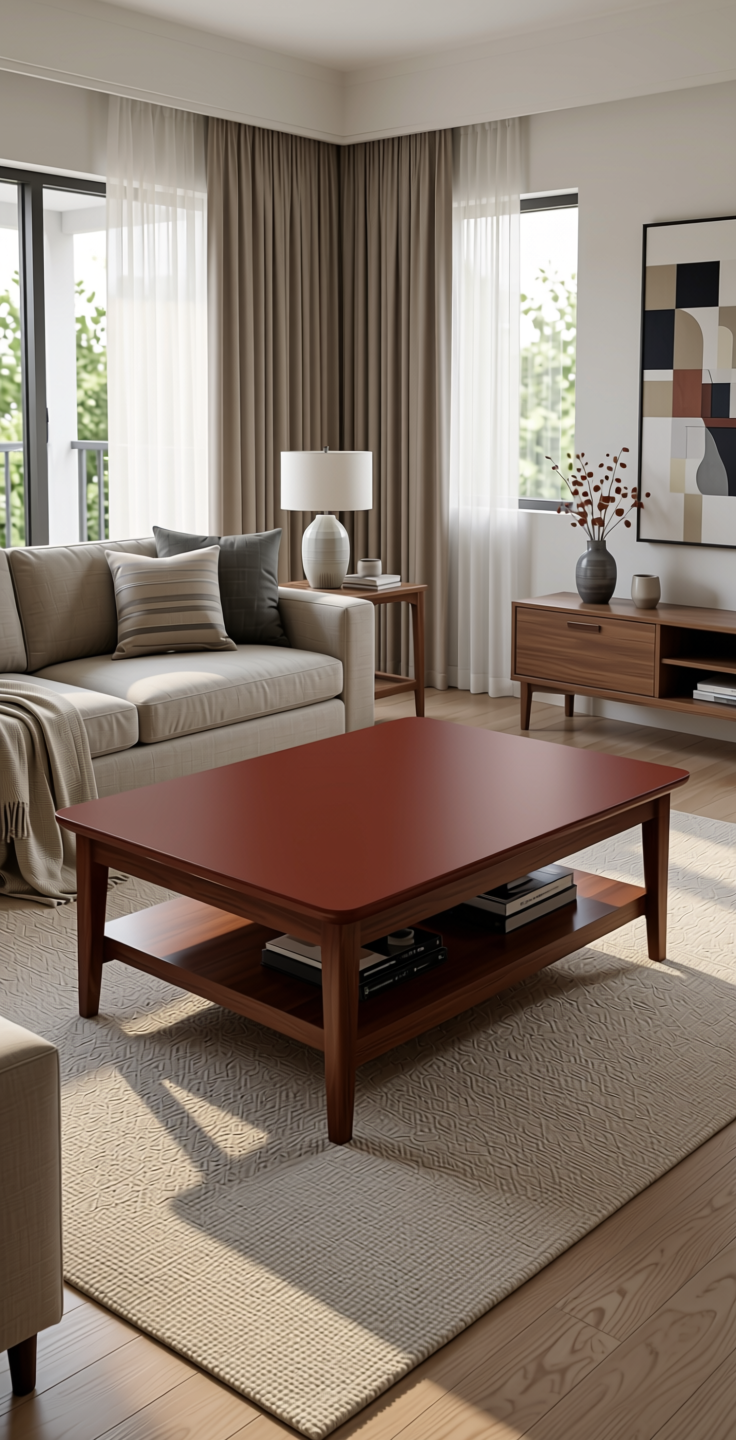 B Plain Laminate 8x4 ft High Gloss 1 mm - LM 14287 — application view in a contemporary living room