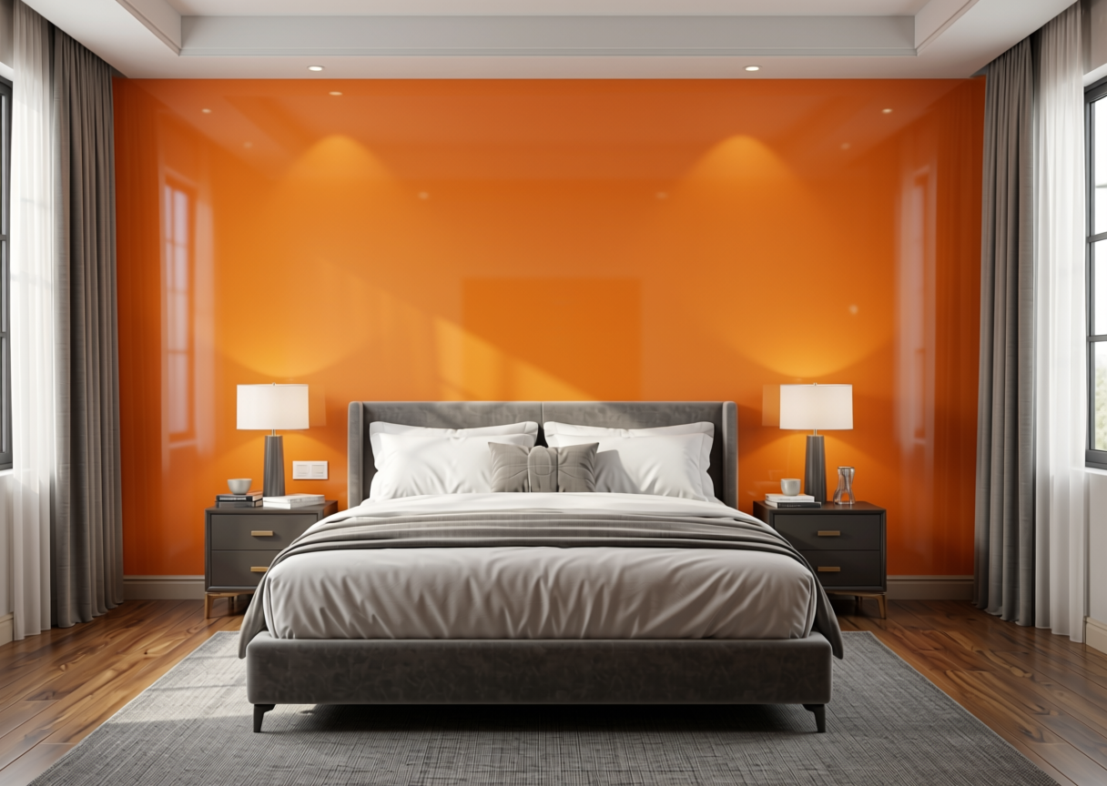 Plain Laminate 8x4 ft High Gloss 0.8 mm - LM 14446 — application view in a glamorous bedroom