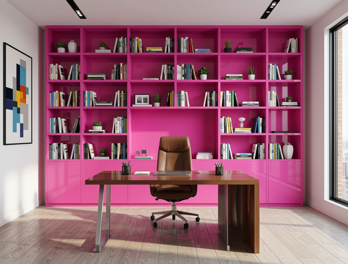 Plain Laminate 8x4 ft High Gloss 0.8 mm - LM 14451 — application view in a modern home office