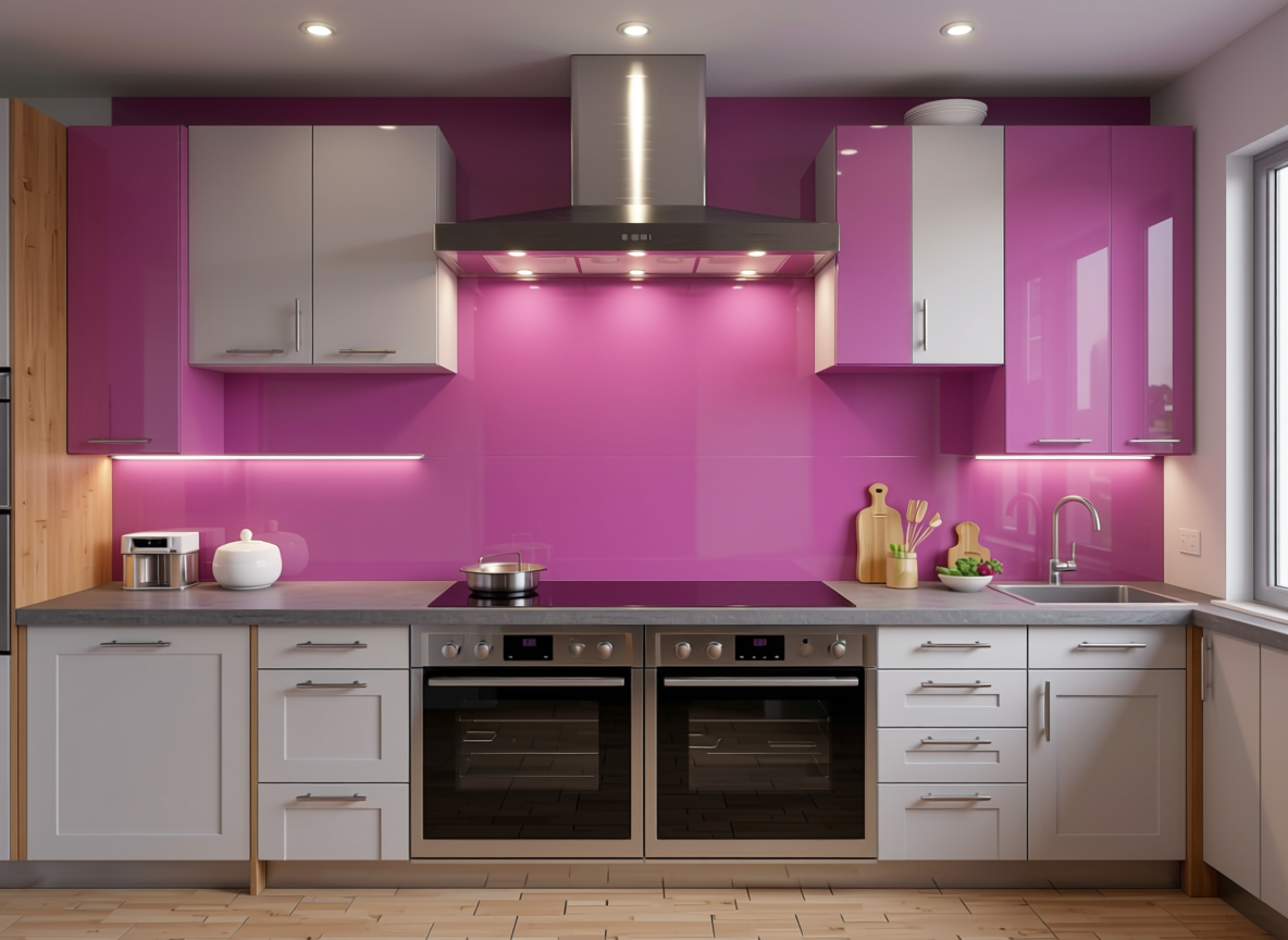 Plain Laminate 8x4 ft High Gloss 0.8 mm - LM 14453 — application view in a kitchen