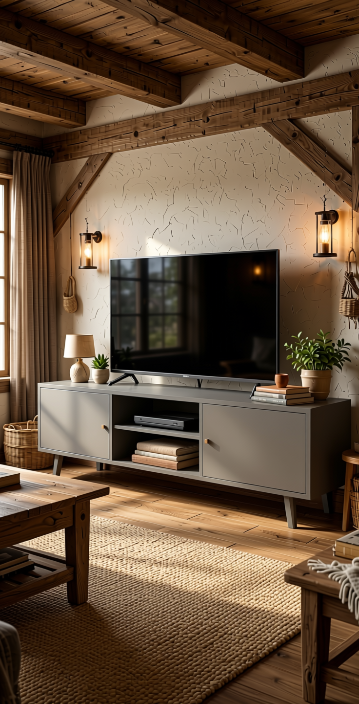 One and Only Wood Laminate 8x4 ft Texture 1 mm - LM 14256 — application view in a rustic living room