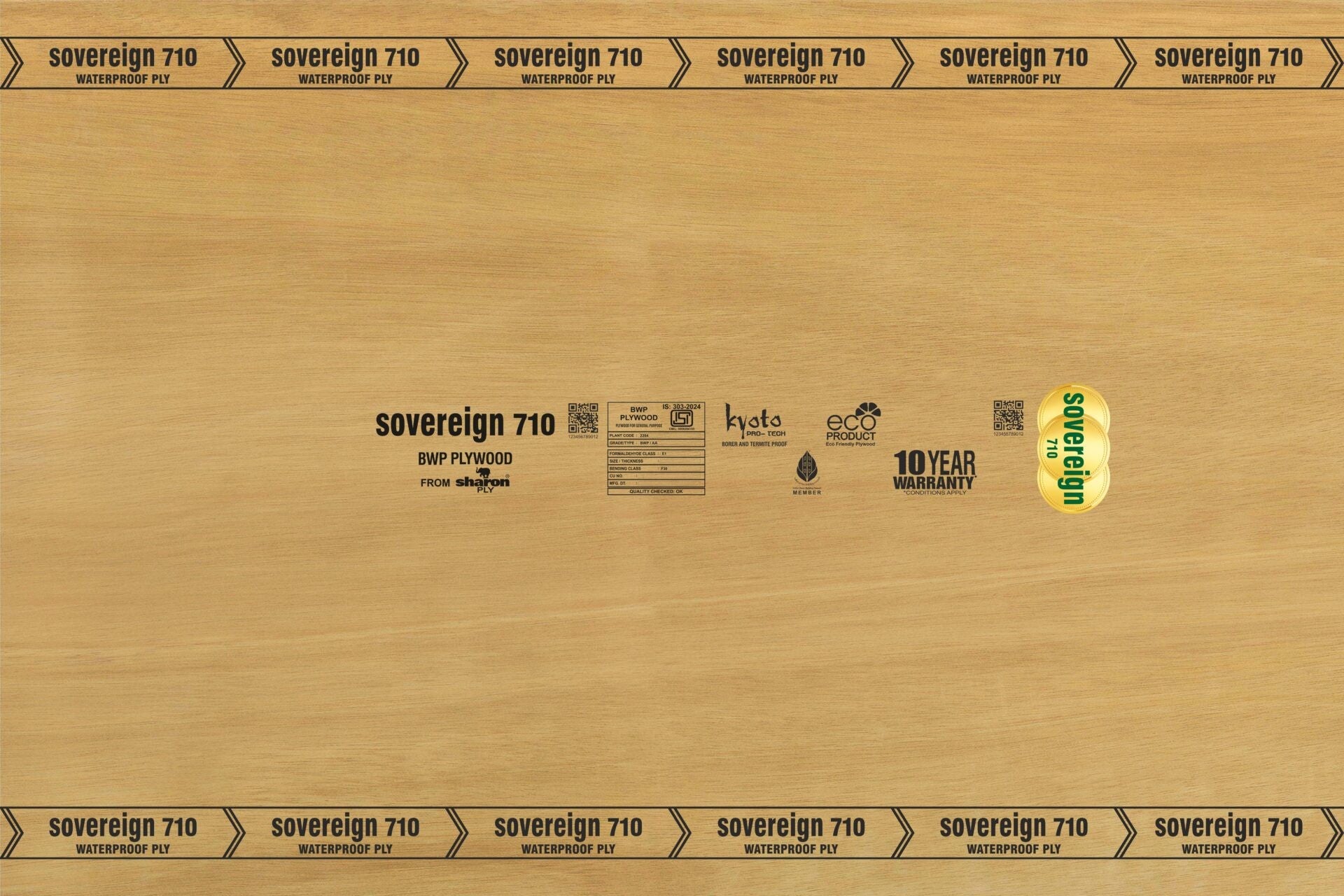 Sovereign 710 Waterproof Plywood BWP 8*4 ft 9 mm - SHR-SOV710-BWP-9