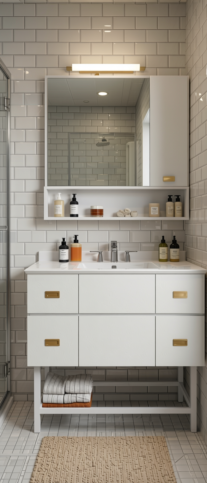 Kings White Plain Laminate 8x4 ft Suede 0.8 mm - 104 SD — application view in a bathroom