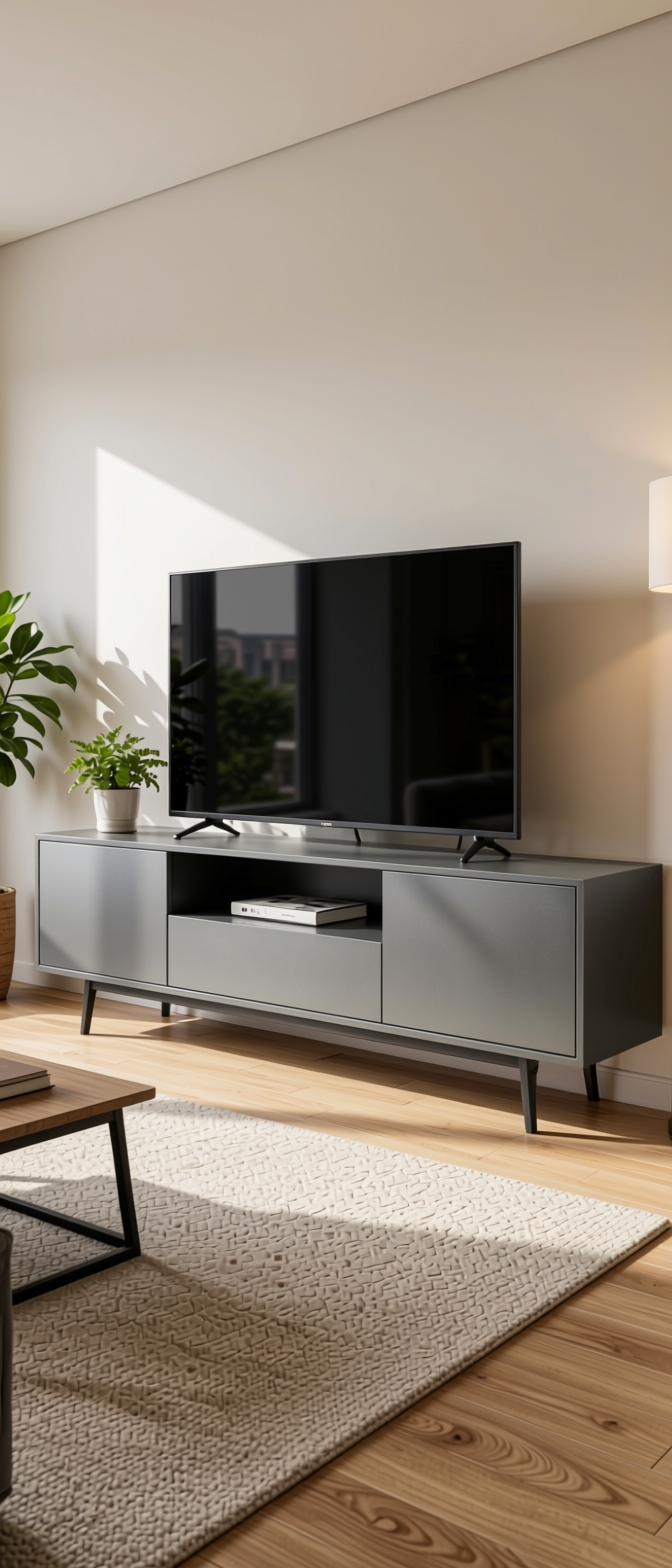 Metal Grey Plain Laminate 8x4 ft Satin 1 mm - 615x FS — application view in a living room