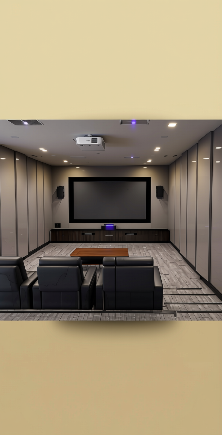 + Plain Laminate 8x4 ft High Gloss 1 mm - 21187 MR+ — application view in a home theater