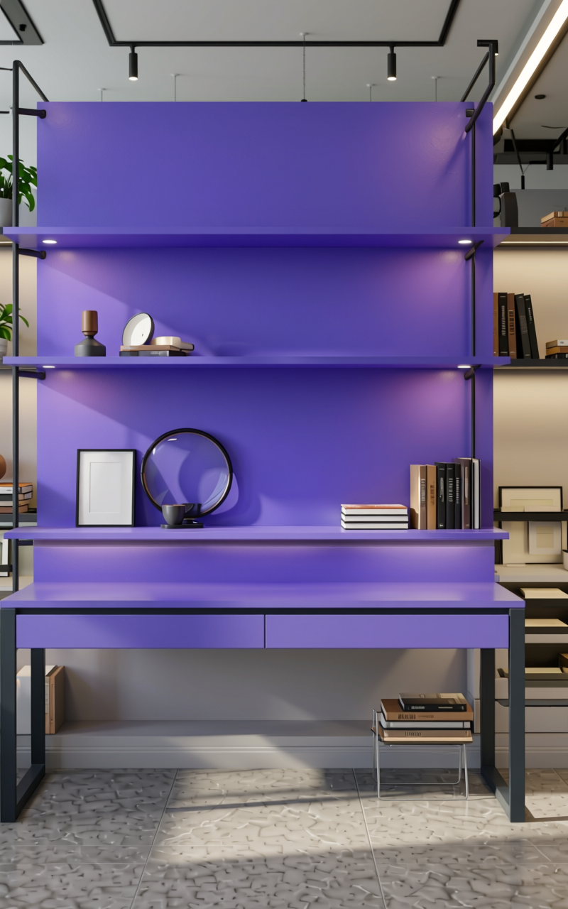 Violet Blue Texture Laminate 4x8 ft - STY-SOL-1153 — application view in a art studio