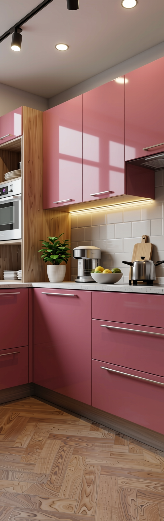Plain Laminate 8x4 ft High Gloss 0.8 mm - 1261 HG — application view in a contemporary kitchen