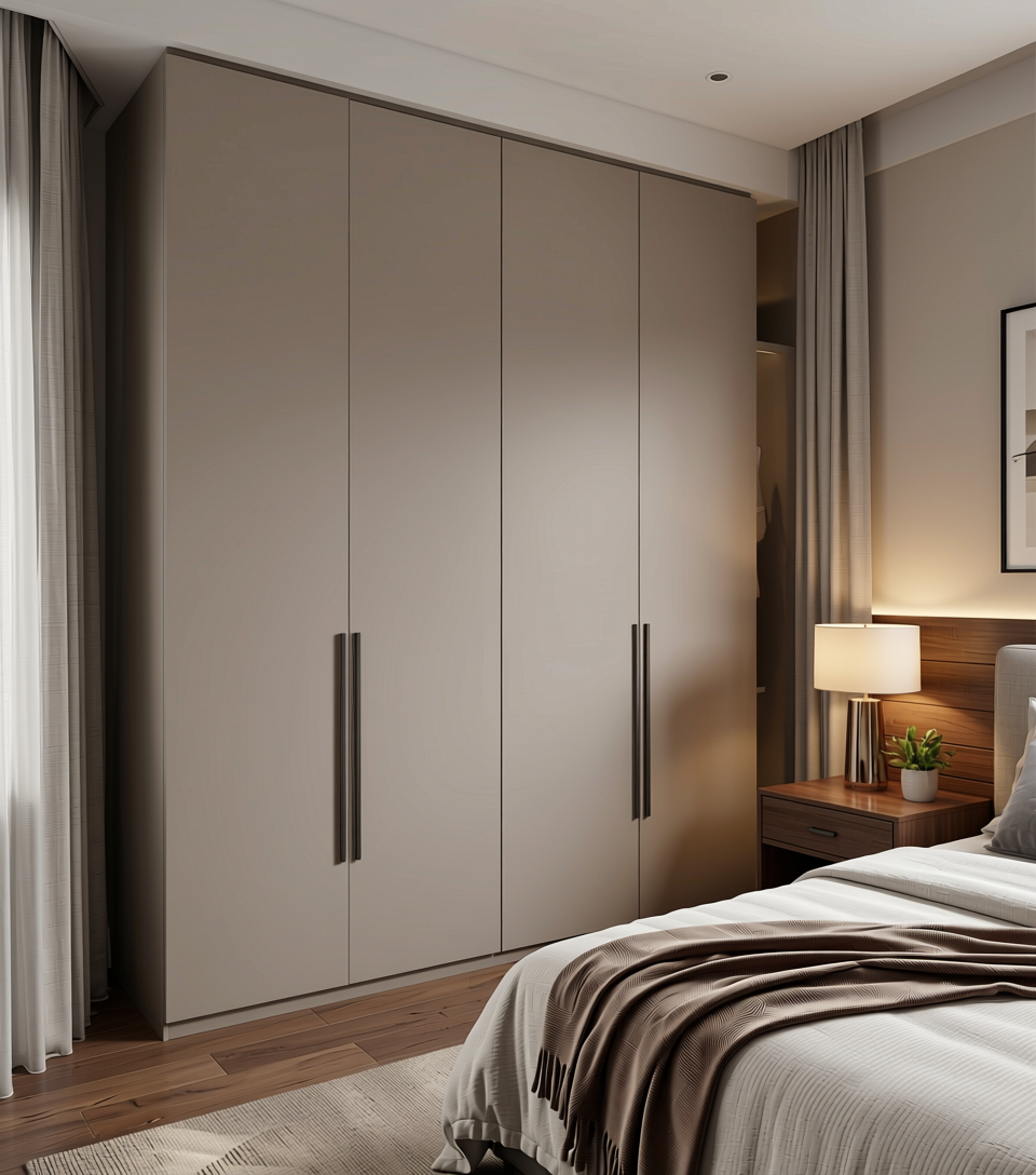 Plain Laminate 8x4 ft Matte 0.8 mm - 1263 TMT — application view in a guest room