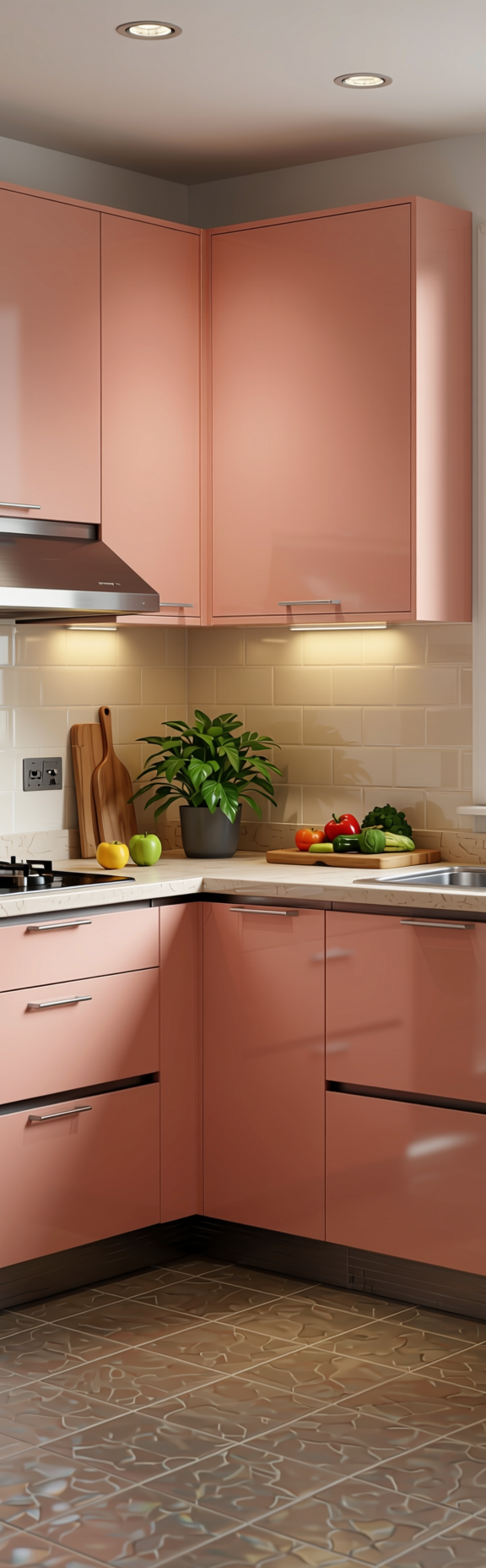 Plain Laminate 8x4 ft High Gloss 0.8 mm - 1265 HG — application view in a kitchen