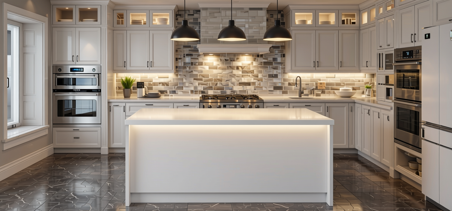 Plain Laminate 8x4 ft High Gloss 1 mm - 228 HG — application view in a kitchen
