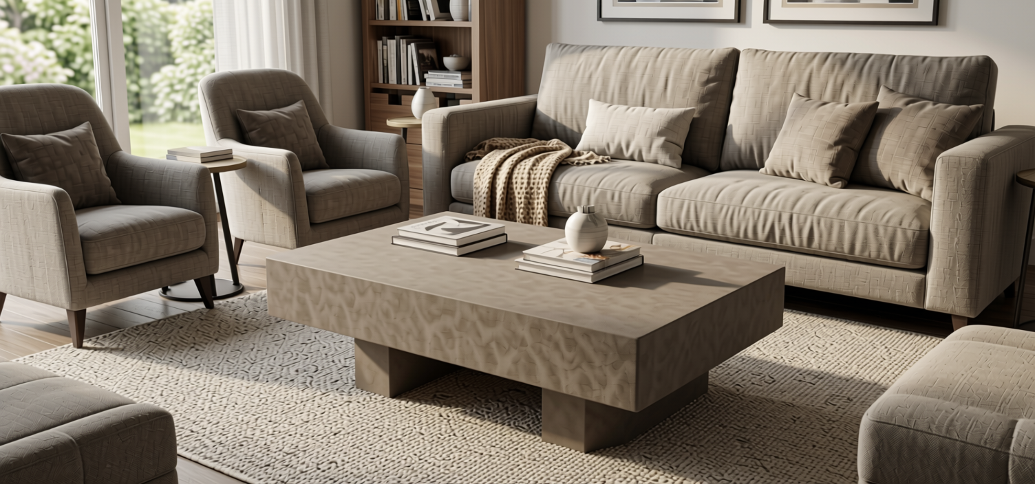 Plain Laminate 8x4 ft Suede 1 mm - 237 SF — application view in a living room