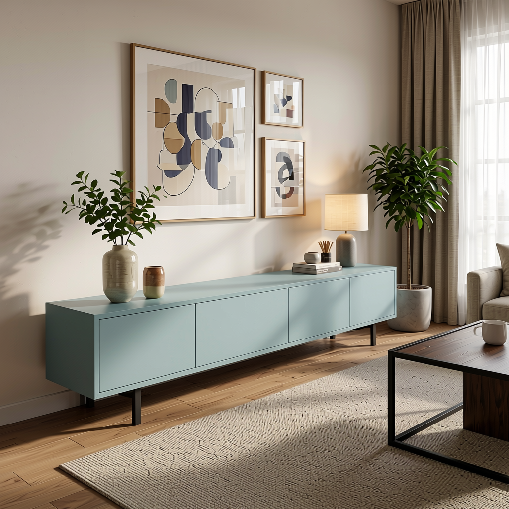 Plain Laminate 8x4 ft Super Matte 1 mm - 253 PM — application view in a living room
