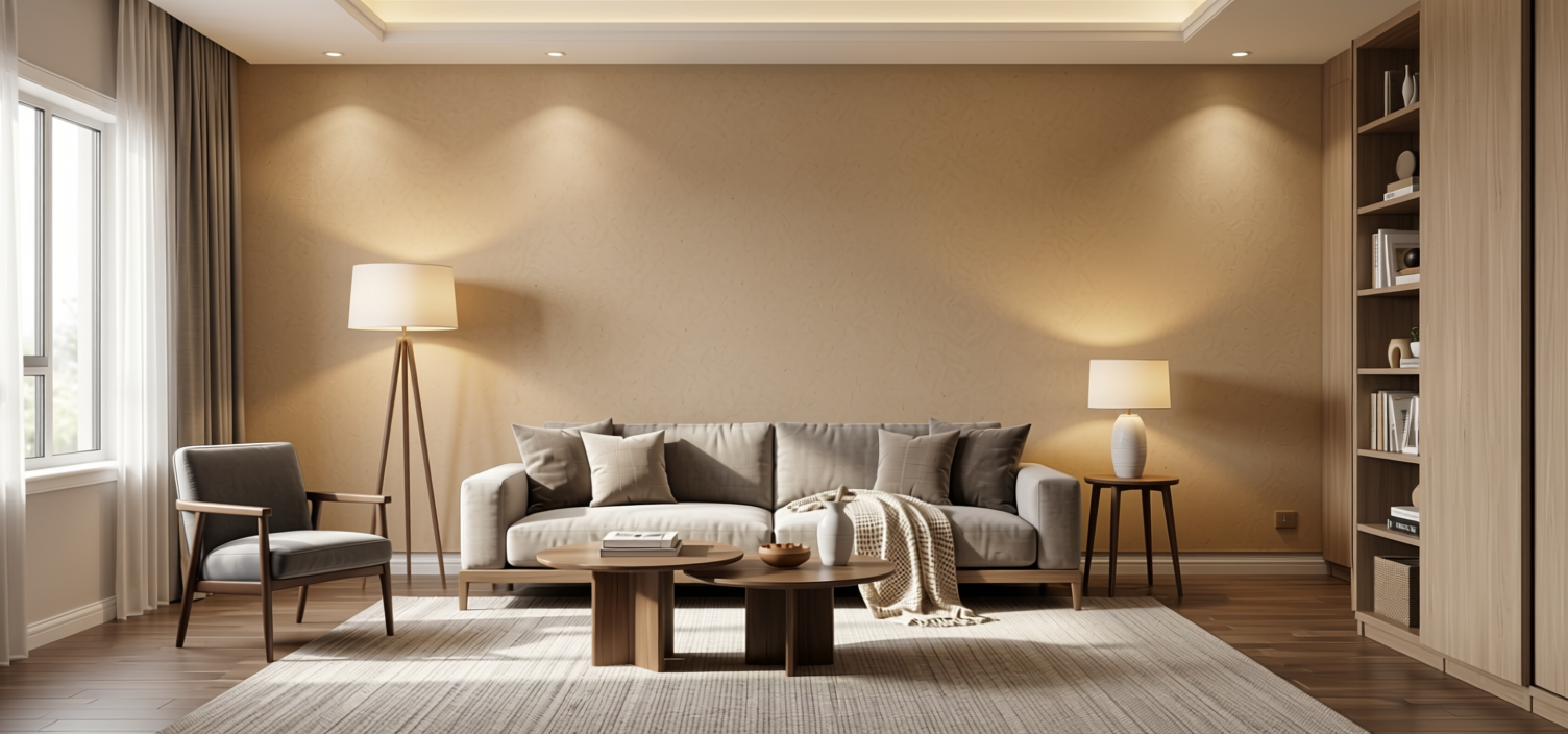 Plain Laminate 8x4 ft Suede 1 mm - 276 SF — application view in a living room