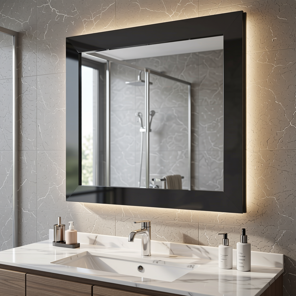 Fluted Laminate 8x4 ft High Gloss 1 mm - 277 MG — application view in a modern bathroom