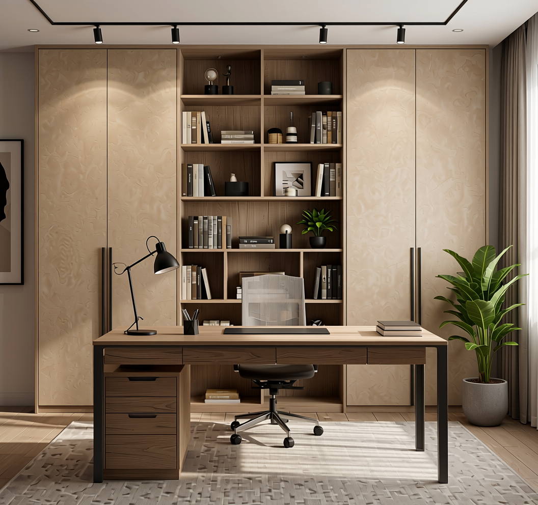 Plain Laminate 8x4 ft Suede 1 mm - 283 SF — application view in a home office