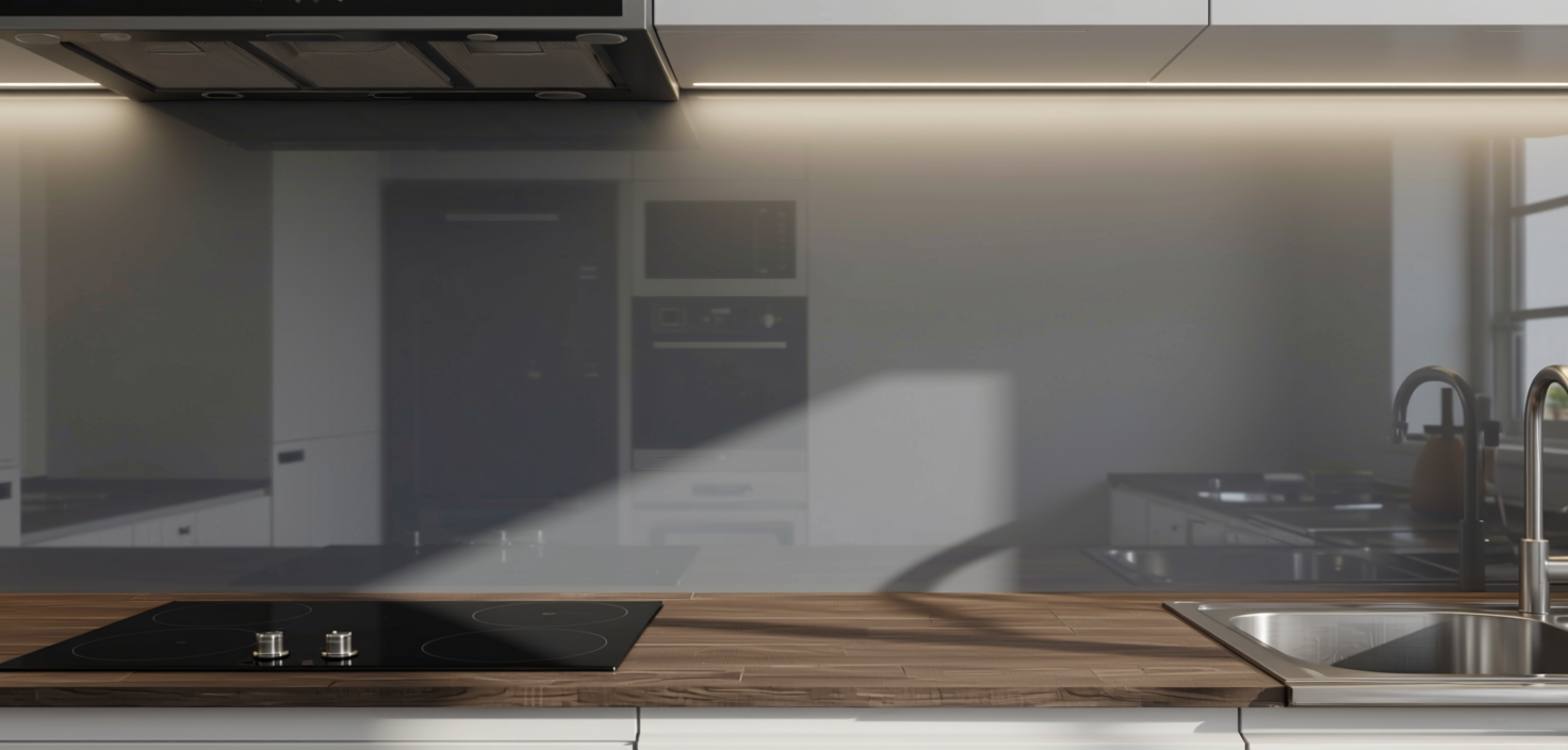 Plain Laminate 8x4 ft High Gloss 1 mm - 287 HG — application view in a kitchen
