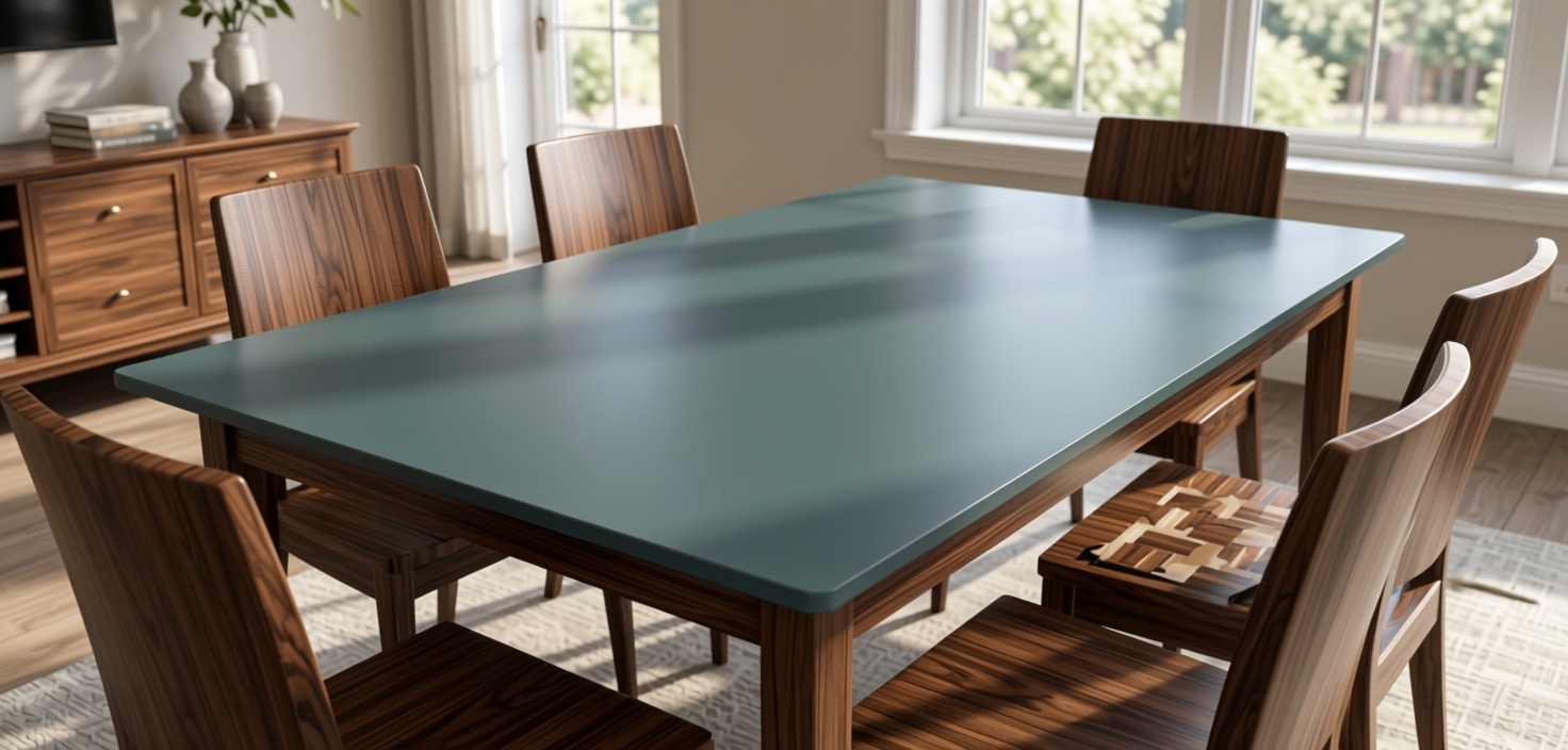 Wood Laminate 8x4 ft Texture 1 mm - 289 ZA — application view in a dining room