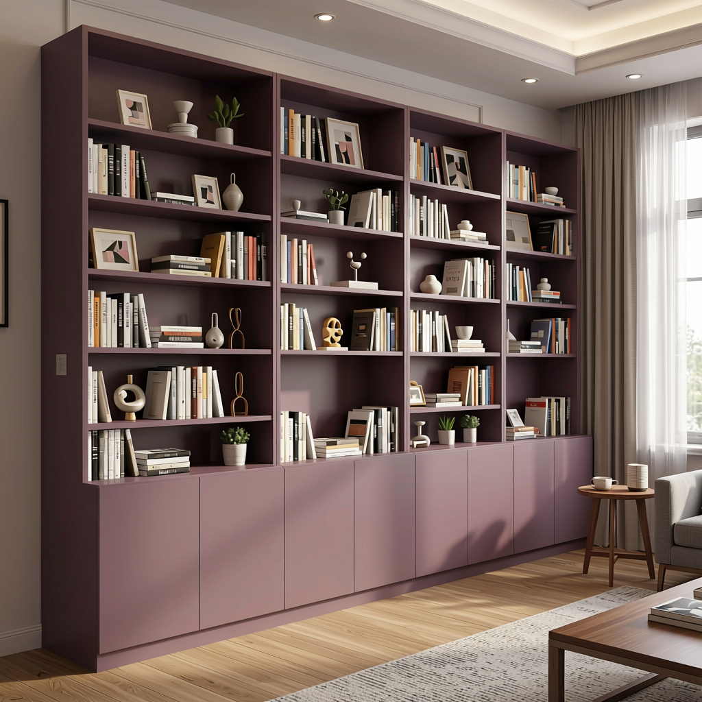 Fluted Laminate 8x4 ft Texture 1 mm - 297 KK — application view in a home library