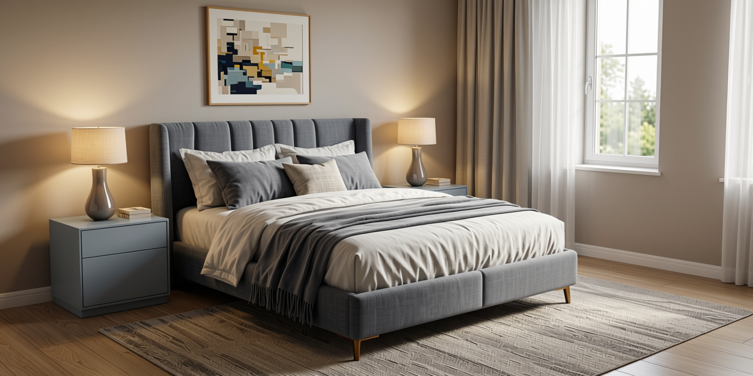 Plain Laminate 8x4 ft High Gloss 1 mm - 352 HG — application view in a bedroom