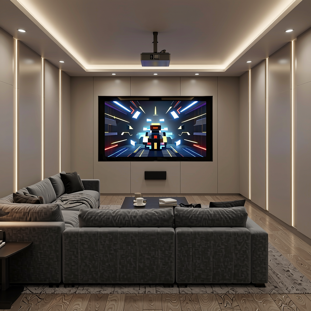 Plain Laminate 8x4 ft Super Matte 1 mm - 356 PM — application view in a home theater
