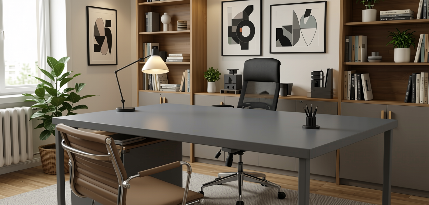 Plain Laminate 8x4 ft Super Matte 1 mm - 359 PM — application view in a home office