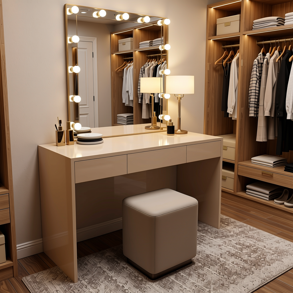 Fluted Laminate 8x4 ft High Gloss 1 mm - 364 MG — application view in a dressing room