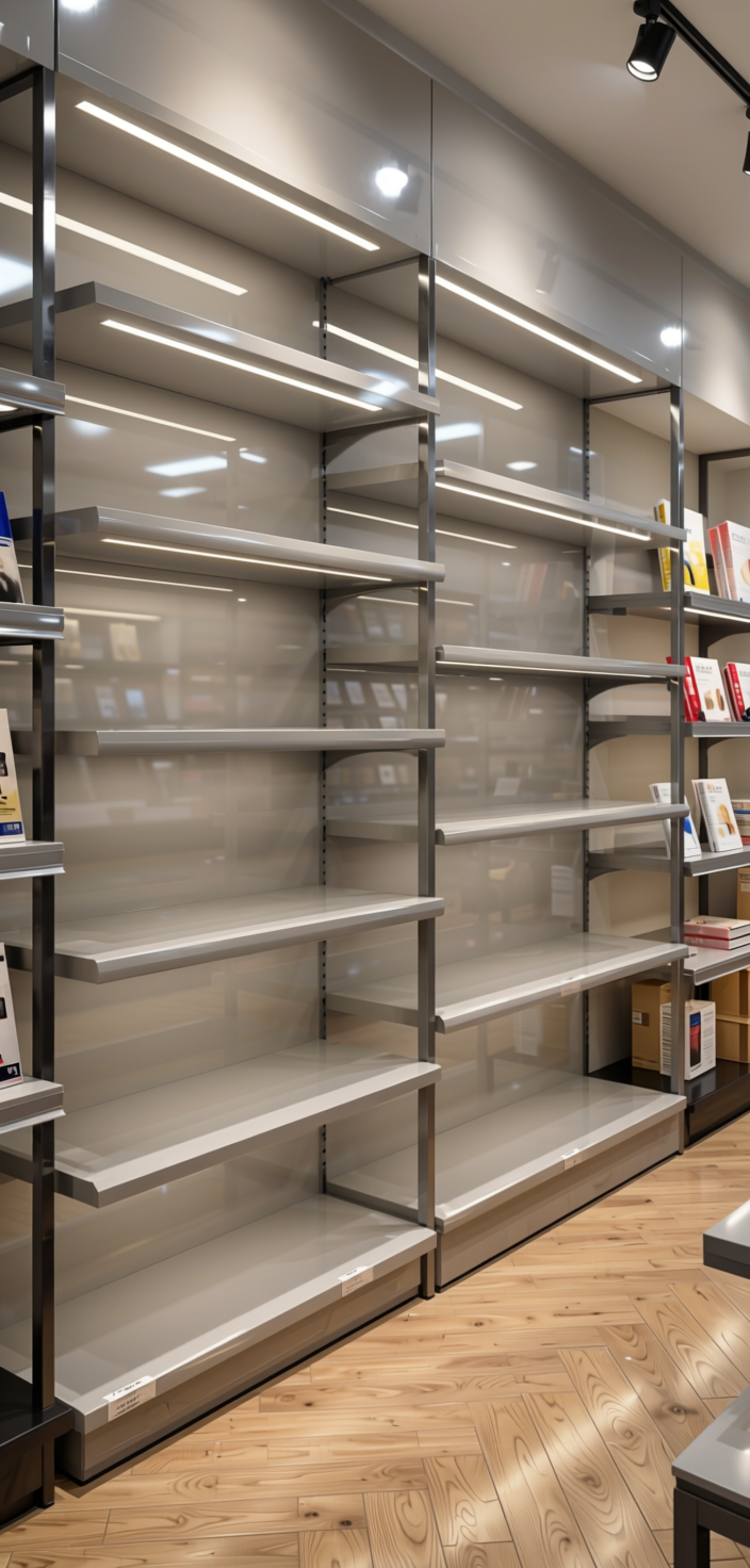 Fluted Laminate 8x4 ft High Gloss 1 mm - 367 MG — application view in a retail store
