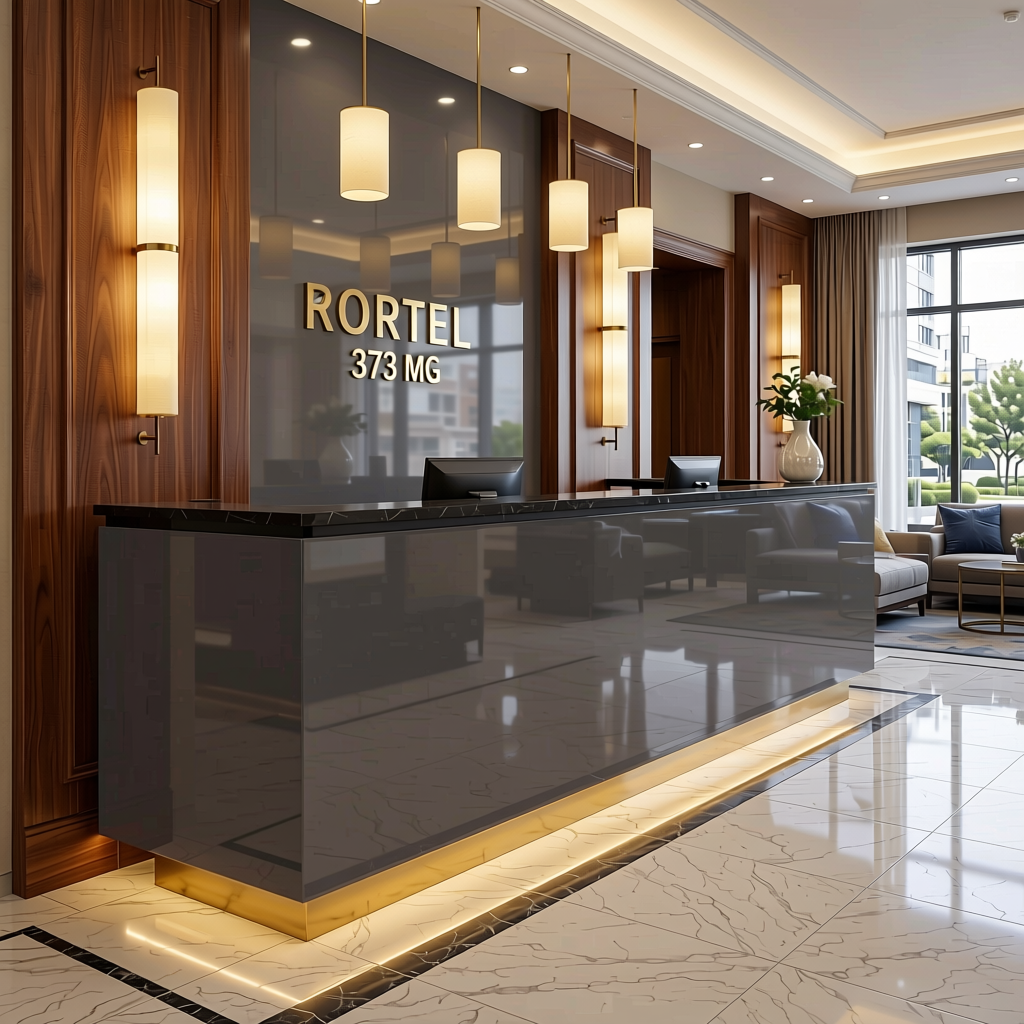 Fluted Laminate 8x4 ft High Gloss 1 mm - 373 MG — application view in a hotel lobby