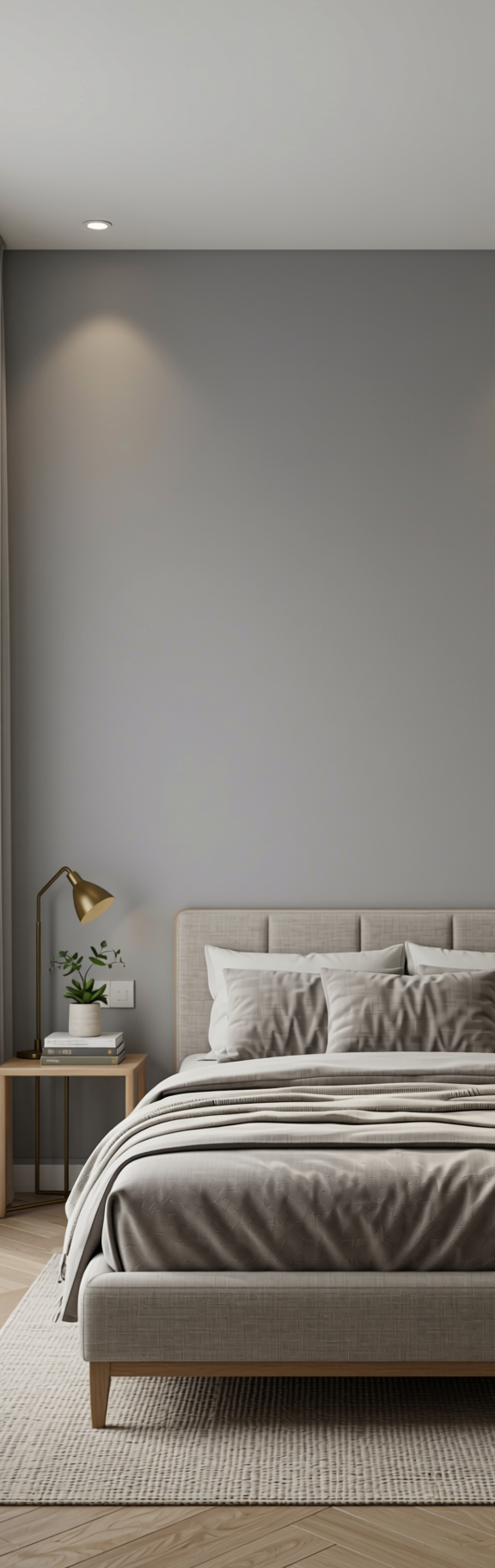 Cloudy Grey Plain Laminate 8x4 ft Matte 1 mm - 3868 ZM — application view in a minimalist living room