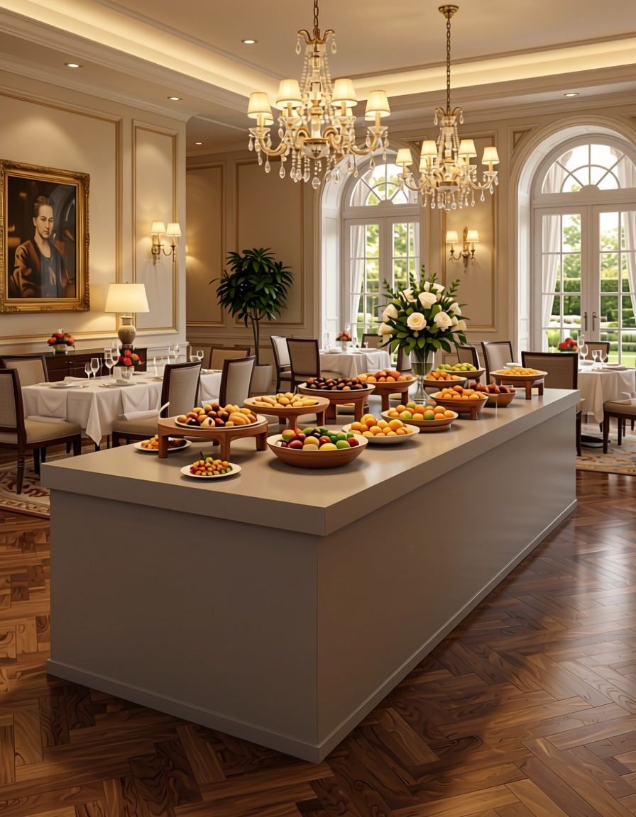Ivory White Plain Laminate 8x4 ft Super Matte 1 mm - 4102 SMT — application view in a elegant dining room